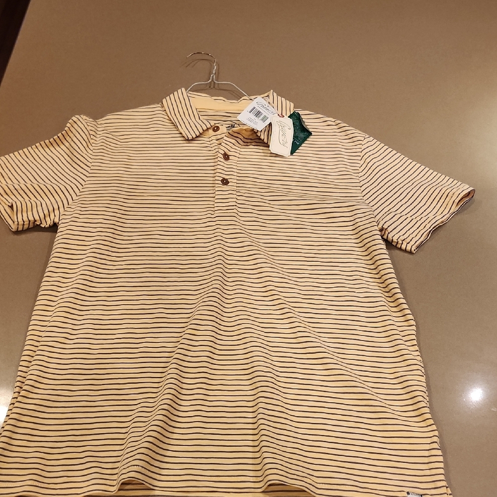 Grayers Cream and Black Striped Polo Shirt